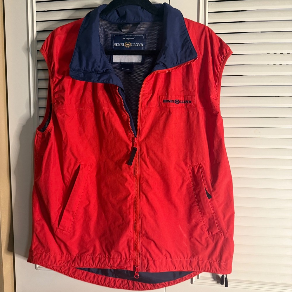 Henri Lloyd Mens Red Sailing Vest Ripstop Full Zip Reflective Large Yachting
